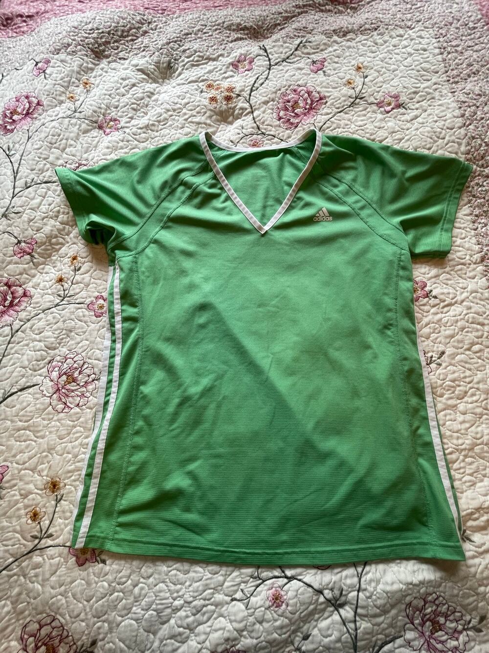 green and white adidas top